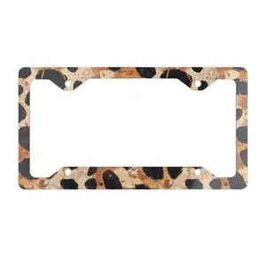 Leopard Print License Plate Frame | Animal Print Auto Accessory