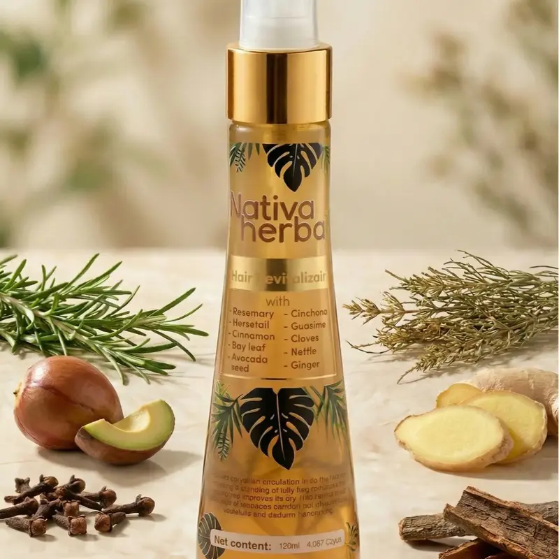 Nativa Herbal Hair Tonic Dailly Hair Growth  with Rosemary, Cinchona, Ginger  Haircare Thickening Nourishing Thickening Boost