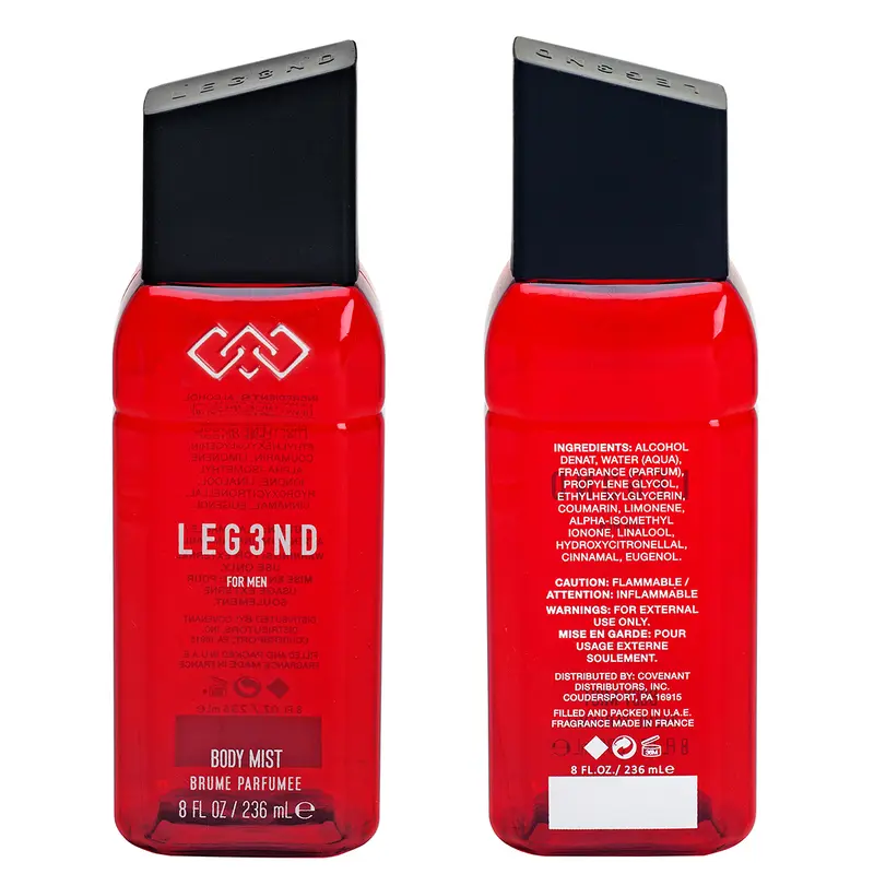 LEG3ND | RED Body Mist 236ml for Men - Refreshing Long-Lasting Fragrance with Natural Essential Oils - Bold & Masculine Scent - Provides All-Day Freshness | Ideal for Everyday & Special Occasions