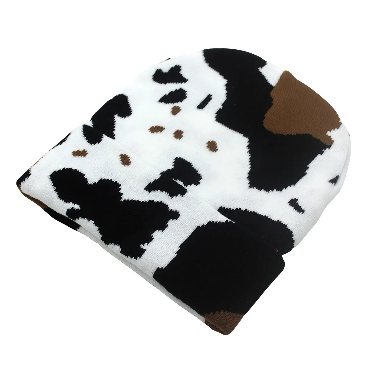 Autumn Winter Warm Hat  Cow Printed Pattern Hat for Men Women Unisex Casual Thick Ear Protection Hat  Warmth Essential  Stylish Hat