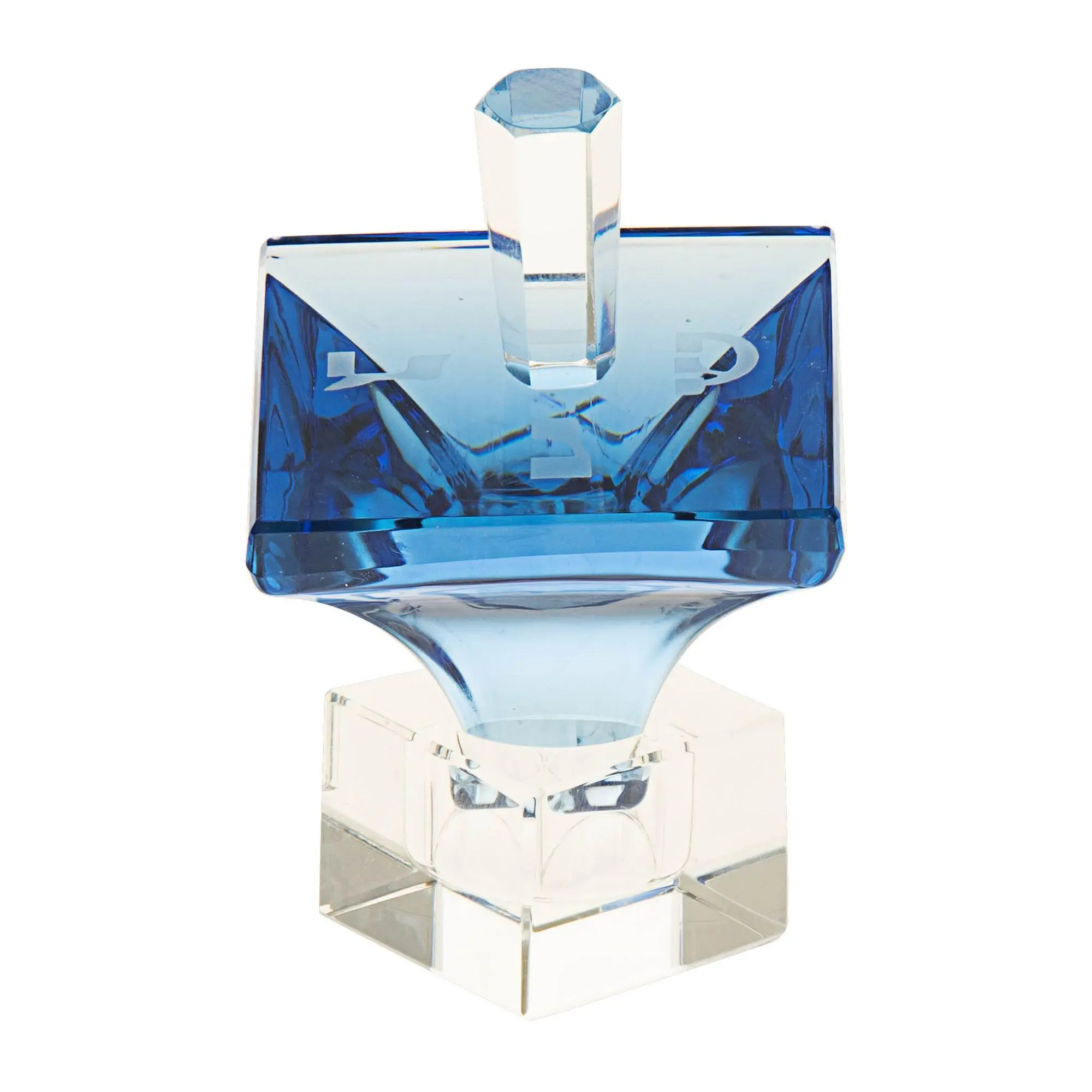Copa Judaica Dreidel Crystal Optic Blue Copa Judaica Dreidel Crystal Optic Blue