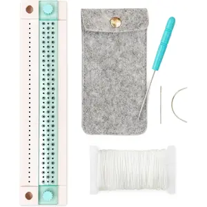 , Jounal Book Binding Punch Guide Set, Includes Guide, Awl, Cuved and Staight , Waxed Thead,  Stitching Template and Stoage, fo  and  Bound Books