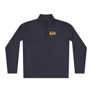 Quarter-Zip Pullover — Minimal Gold Knot Logo Performance Top