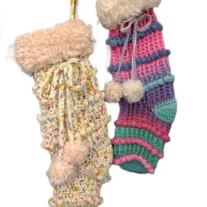 Handmade Crochet Christmas Stockings with Unicorn Design Colorful Gift christmas decoration christmas stocking