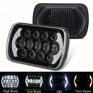 For S10 Blazer Express Van/Wrangler YJ XJ Cherokee Truck Van 2PCS Rectangle H6054 LED Left & Right Headlights 5x7 7x6 Headlamp Hi/Low Sealed Beam DRL H4 Plug 6054 H5054 - 1 Pair