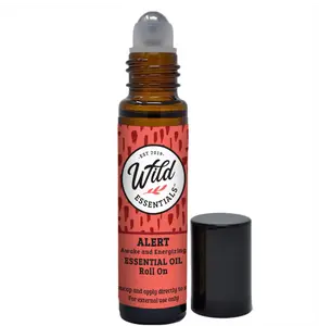 Wild Essentials Alert Essential Oil Roll On, 10ml for Keeps You Awake and Energized, Made with Pure, Premium Grade Essential Oils and Organic Jojoba Oil, Ready to Use, Moisturizer, All Natural