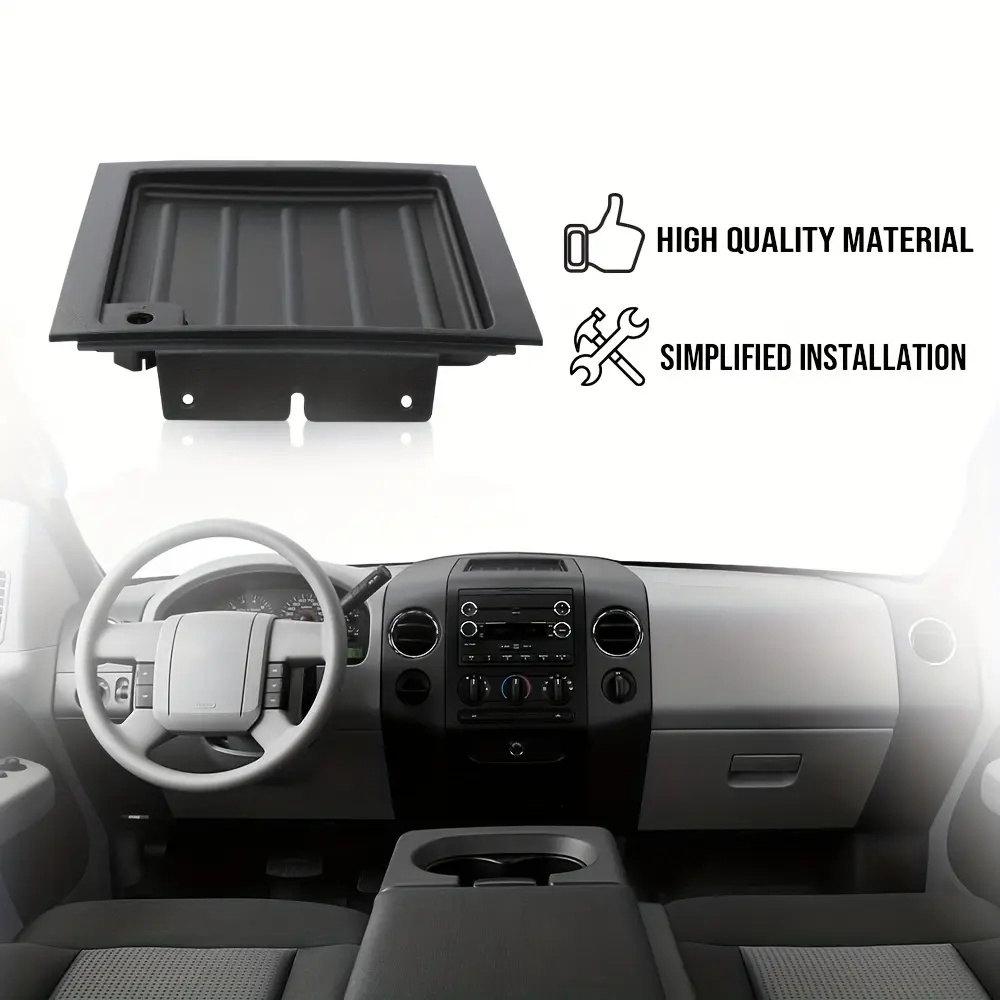 Premium Dash Upper Center Bezel Panel Trim Tray with Aux Input, Durable High-Quality Interior Accessory, Fits 2004-2008 Ford F-150, Simplified Installation