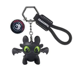How to Train Your Dragon Toothless Glow in the Dark Keychain, Glowing Eyes and Moving Wings, Backpack Zipper Decoration, Christmas Gift, Home Decor, Birthday Present, Keychain Pendant