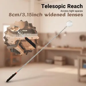 8cm/3.15inch Extendable Mechanical Mirror, 360° Rotating Inspection Mirror, Vehicle Bottom & Engine Bay Checker, Narrow Space Viewer
