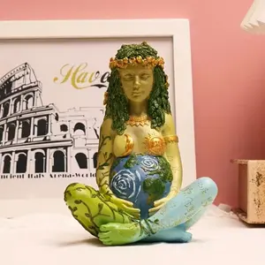 Earth Mother Gaia Sculpture Statue Resin Craft Decorative Figurine Modern Home Decoration for Sample Room Office Living Room Gift for New Home Moving Friends