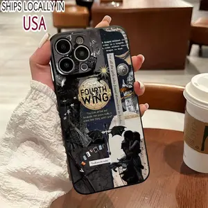 Fourth Wing dragon themed phone case designed with striking illustrations and quotes compatible with iPhone 16 15 14 13 12 and 11 Pro models and made of TPU protective material