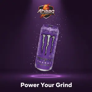 Monster Energy Ultra Violet Energy Drink 4x16oz Cans Pack Bold Flavor Explosive Energy Refreshing Punch No Sugar Added Perfect for Workouts Parties