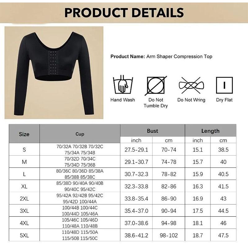 Arm Shaper for Women Post Surgery Arm Lipo Compression Sleeves Shaping Arm Front Closure Shapewear Bra Tops Arm Lift Plus Size S-5XL Round Neck Seamless Womenswear Clothes Basic Casual Black Crewneck Minimalist Arm Shaper for Women Post Surgery Arm Lipo Compression Sleeves Shaping Arm Front Closure Shapewear Bra Tops Arm Lift Plus Size S-5XL Round Neck Seamless Womenswear Clothes Basic Casual Black Crewneck Minimalist