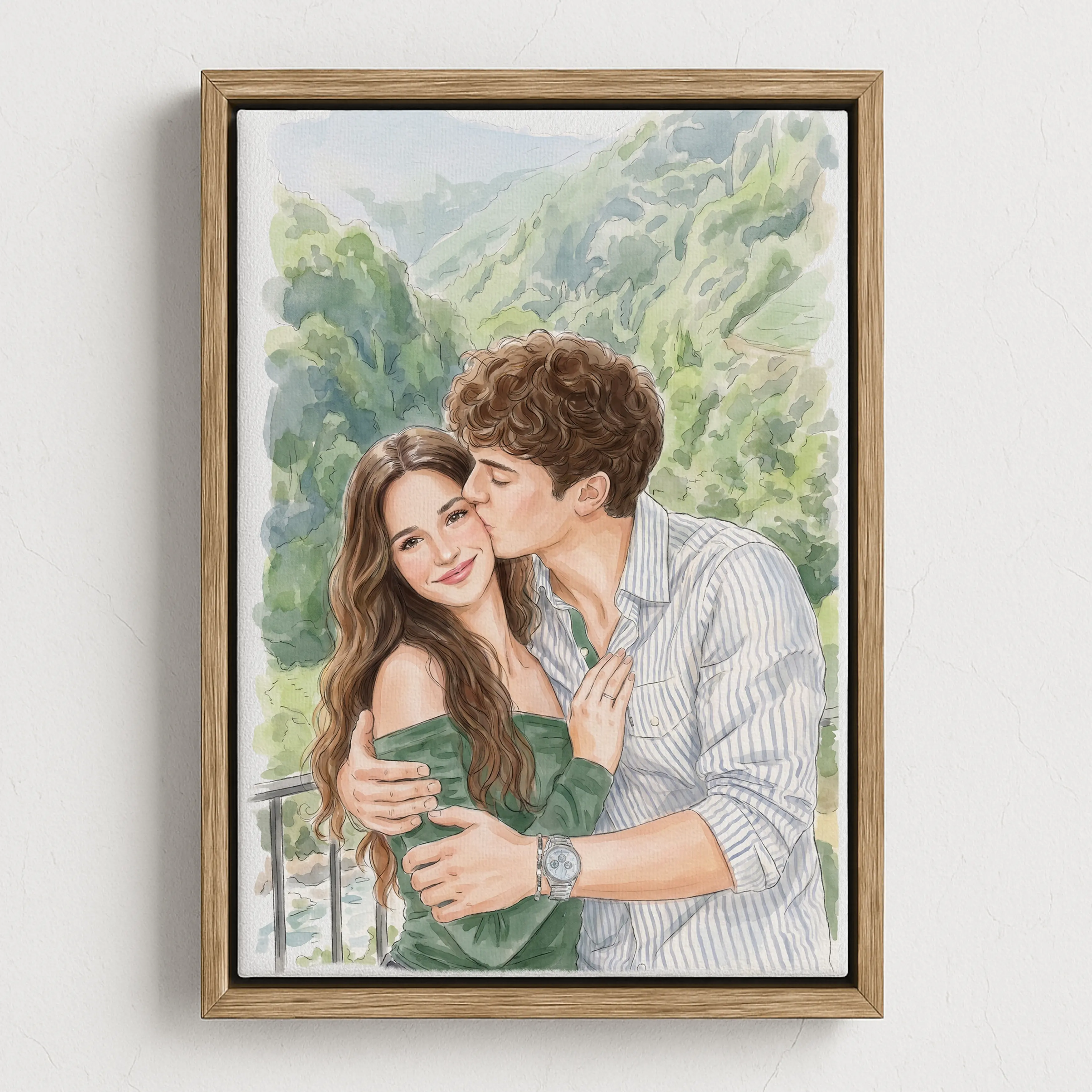 Hand-Drawn Watercolor Canvas Painting, Custom From Your Photo, Home Decor Wall Art Canvas Print