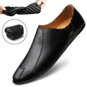 GGOR Spring Shoes for Men, Formal Slip-on Loafers, Flat Work Shoes, Men's Slip-on Moccasins