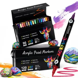 192/240 Color Dual-Ended Acrylic Markers, Soft Tip Painting Pens, DIY Hand Drawn Graffiti Watercolor Brushes, Art Supplies Set