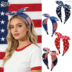 1/4‑Pack American Flag Patriotic Headband, 250th Independence Day Decorative Hair Accessory, Stylish Comfortable Hair Band for Women & Teens, Ideal for 4th of July Holiday Party, Daily Wear & Memorial Gifts