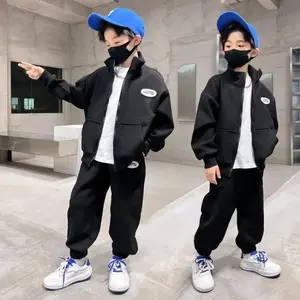 Children's Boy Baseball Uniform Suit Teenage Autumn Winter Zip Jacket Coat and Sport Pant Set Kid 2 Pieces Outfit Tracksuit