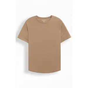 Pacsun Men's Brown Basic Scalloped T-Shirt