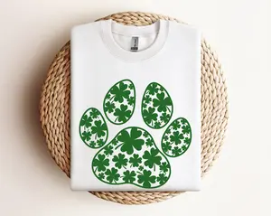 Paw Print Patricks Day Sweatshirt, Dog St Patty's Day Sweatshirt, Shamrock Sweatshirt, Irish Mama Sweatshirt, Dog Mom Patricks Day Hoodie