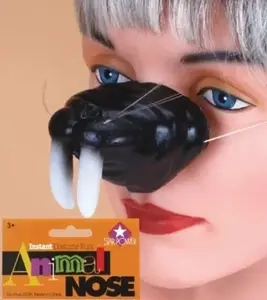 BLACK SEAL WALRUS NOSE Latex Rubber Tusks Bird Costume Mask Toy Sea Funny