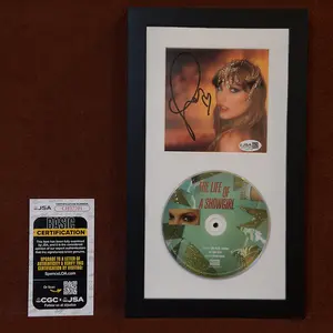 Taylor Swift 13.25 x 7.75 Signed JSA Authenticated "The Life of a Showgirl" Framed CD