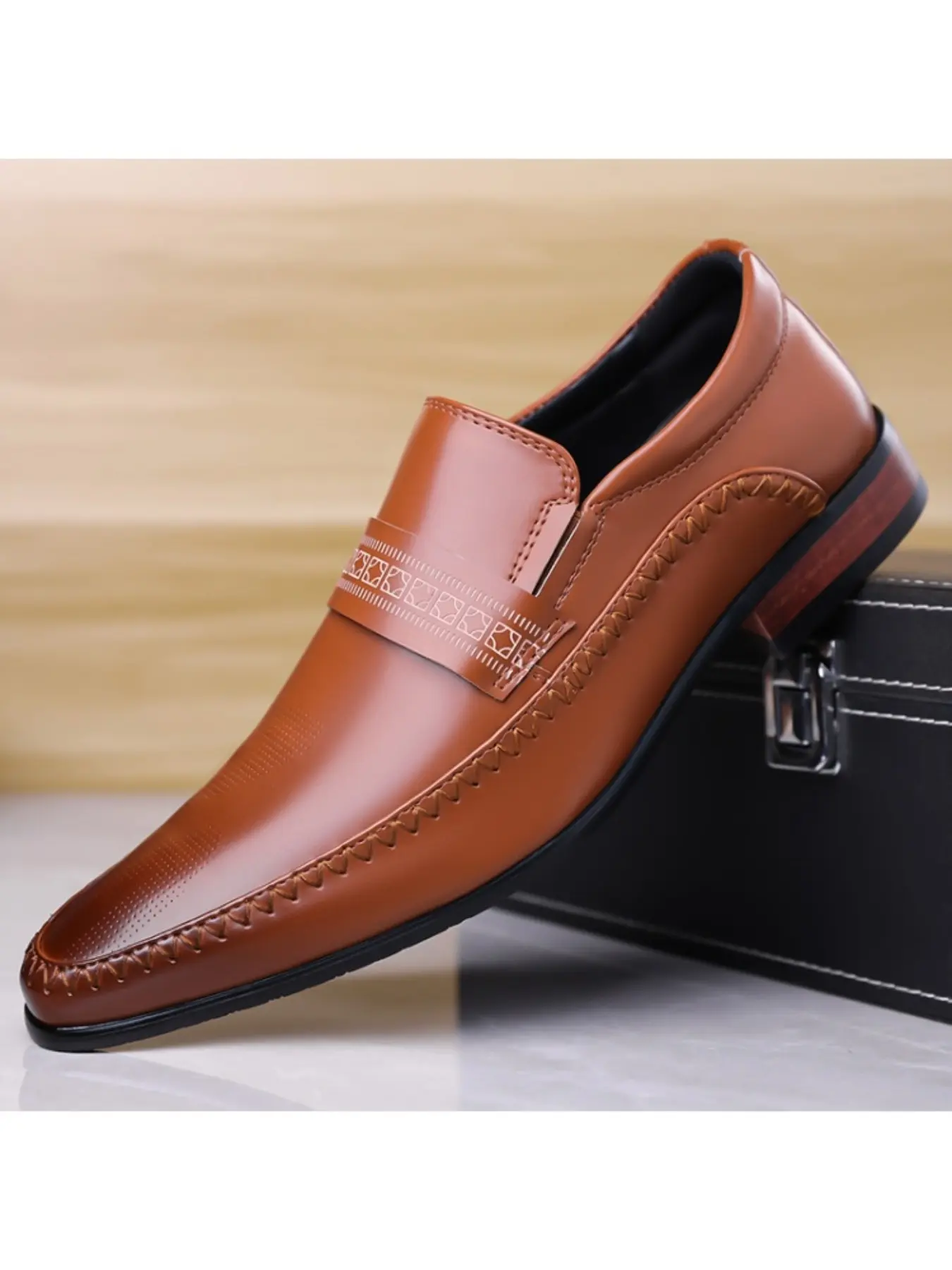 Men's Business Dress Shoes, Office Shoes, Business Casual Shoes, Slip-On Design, Comfortable Workwear Footwear, Formal Occasions, Gentleman Style