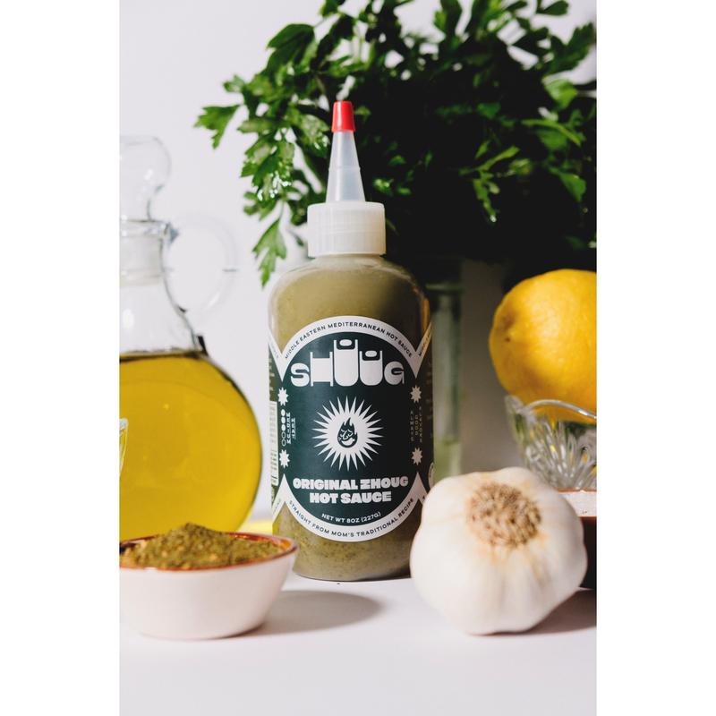 Zhoug Hot Sauce - Shuug is a handcrafted hot sauce that captures the vibrant and bold flavors of the Middle East and Mediterranean regions, all rooted in our decades-old family recipes
