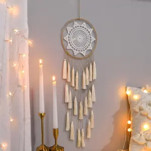 Boho Style Dream Catcher, 1 Count Woven Tassel Hanging Ornament, Handmade Decoration For Wall & Door, Bohemian Knot Design, Hanging Room Decor, Home Decor Ornaments