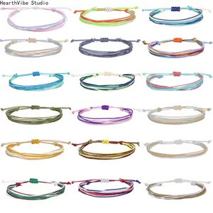 Bohemian-Style Waterproof Waxed Cord Braided Bracelet — Friendship & Lucky Wristband