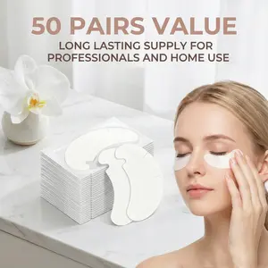 Water Gel Eyelash Extension Pads, U-Shaped Non-Fuzzy Eye Gel Patches, Beauty Tool for False Lashes, 50 Packs/100 Pieces