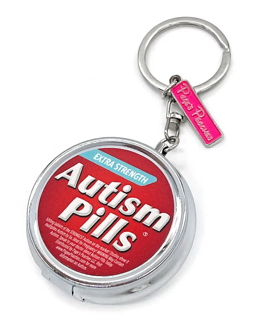 Autism Pills Pill Case Organizer Keychain