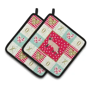 212 MAIN Thick Kitchenware Hanging 7.5x7.5 in. Colorful Tonkinese Cat Love Pair of Fabric Pot Holders