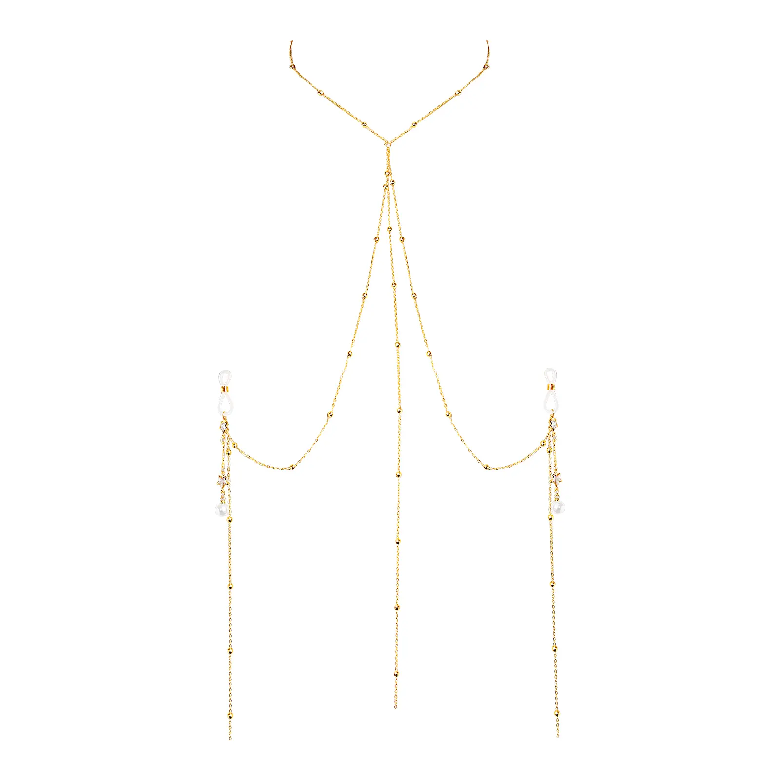 OIDEA Women's Non-Pierced Y-Drop Gold-Tone Tassel Boho Layered Dangle Body Chain, Body-Safe Painless Bikini Festival Costume Jewelry Accessory, Dangle Body Chains, Body-Safe Body Chains