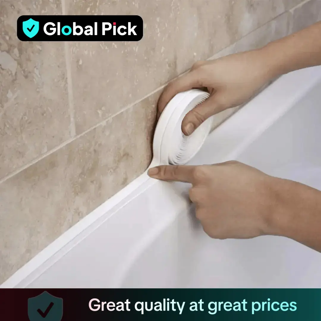 Caulk Tape,Bathroom Corner Caulking Tape,Self-Adhesive Sealing Tape Used for Kitchen Sink,Toilet, Bathroom Bathtub, Tub Floor Wall Edge Protector Stri