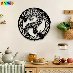 1pc Circular Dragon Metal Wall Art, Coiled Dragon Wall Sculptures Mural, Intricate Craftsmanship, Perfect for Chinese New Year, Housewarming Decor, Perfect for Living Room Office Garden Fence Decor, Ideal Gift for Mythology Enthusiasts.
