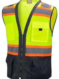 Surveyor Black/ Lime Two Tones Safety Vest, ANSI/ ISEA 107-2015/ Photo ID Pocket 802