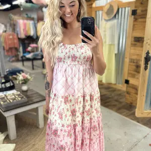Pink patchwork dress