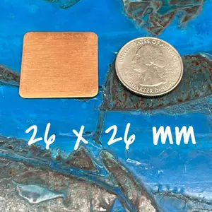26 x 26 mm Copper Square Blank - 22 ga
