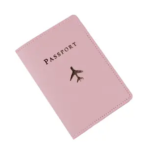 Fashionable and Lightweight Synthetic Leather Passport Holder, Suitable for Flying, Travel, and Back-to-School, Simple and Stylish Solid Color Design for Students, Women, and Men, Vacation-Friendly with Anti-Theft and Golden Foil Stamping