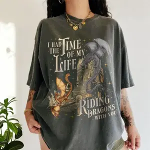 Fourth Wing Dragon Tairn Andarna Comfort Colors Shirt, fourth wing merch, Fourth Wing shirt Crewneck, I Had The Time Of My Life Riding Dragons With You, Basgiath War College Dragon Rider
