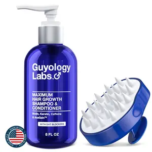 Guyology Labs™ Biotin Shampoo & Conditioner Hair Growth Shampoo with AnaGain™ + Scalp Massager / Shower Brush