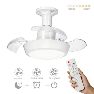 Modern LED Ceiling Fan Light, Remote Control, Dimmable, Silent, Three-Temperature Lighting, Ideal for Bedroom, Living Room, Restaurant, Ceiling Lights