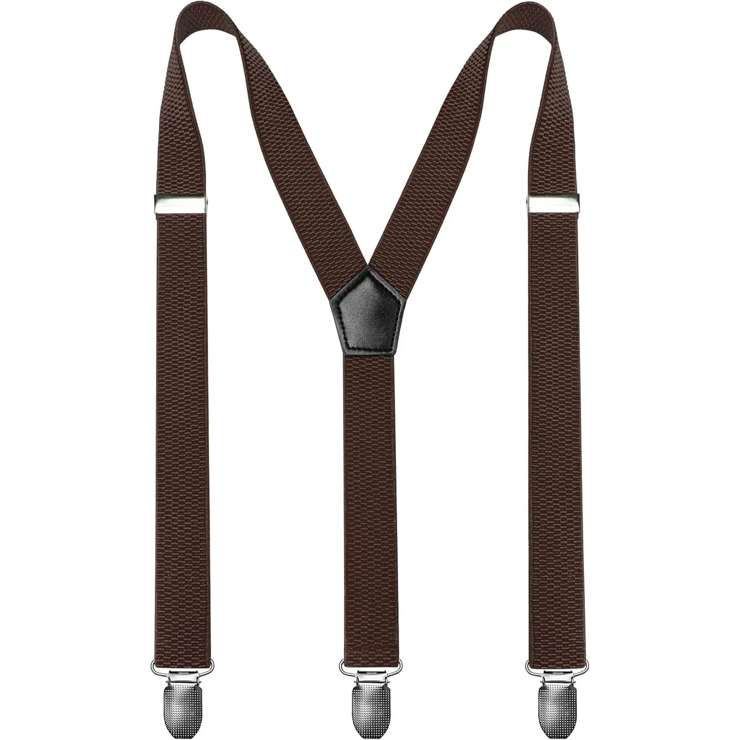 Mens Solid Color Suspender with 3 Cilps Adjustable Braces