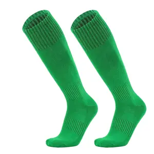 Green Knee-High Compression Soccer Socks for Kids & Adults, Cushioned Terry Bottom, Non-Slip, Breathable, Arch Support Athletic Socks (EU 32-46)