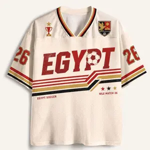 Egypt Custom Name Number Soccer Jersey, Egypt-Inspired V-Neck Mesh Jersey, Personalized Football Fan Shirt Gift