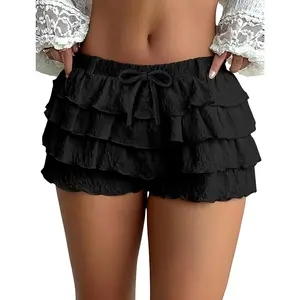 Women's Ruffle Shorts,Y2K Puffy Mini Shorts, Low Rise Bloomers, Frilly Micro Boyshorts for Party