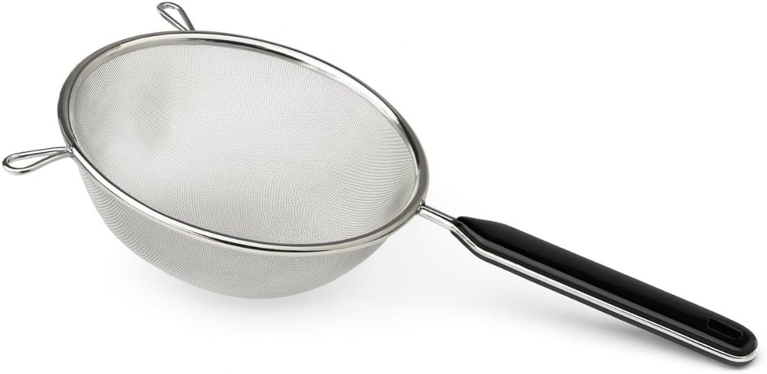 Commercial Kitchen Large Colander Strainer, Heavy Duty. 30x19cm, 304 Steel & PP, for Pasta, Salad Prep