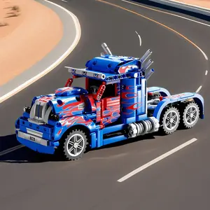 Creative Truck Design Building Blocks Toy, Truck Model Assembly Bricks Toy Set, Desktop Ornament, Birthday Gift for Teens & Adults