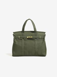 Women's Canvas Handbag High-End Plain Color Large Capacity Commuter Versatile Tote Bag, Casual Style Cosmetic Bag for All Seasons